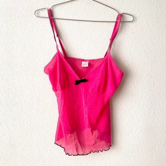 Xhilaration y2k Pink See Through Cami Tank Top Lingerie Women's Large - Picture 1 of 3